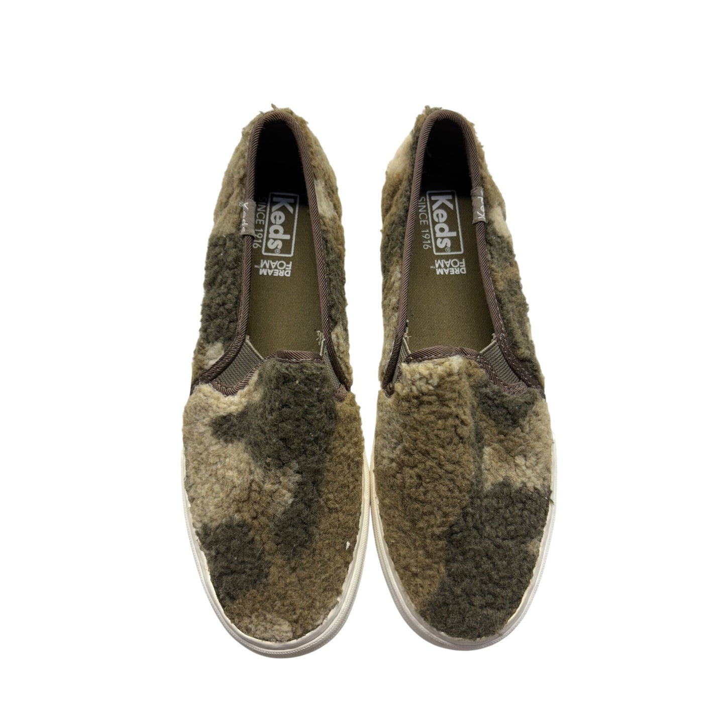 Keds Camo Faux Fur Slip-On Sneakers Size 7.5 355B