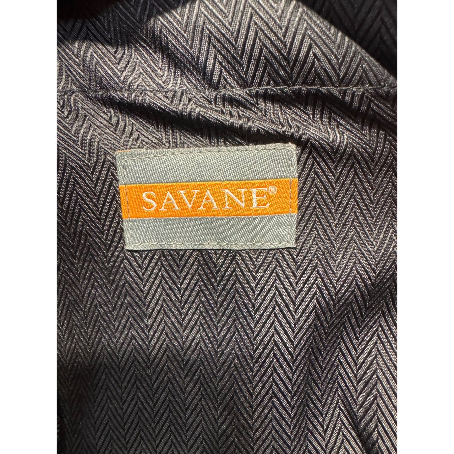 Mens Navy Blue Savane Trousers With Cuffed Hemline & Front Zip Closure #7785
