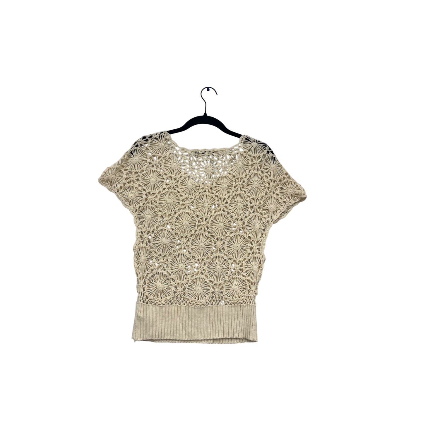 Forever 21 Beige Crochet Knit Top S #847A