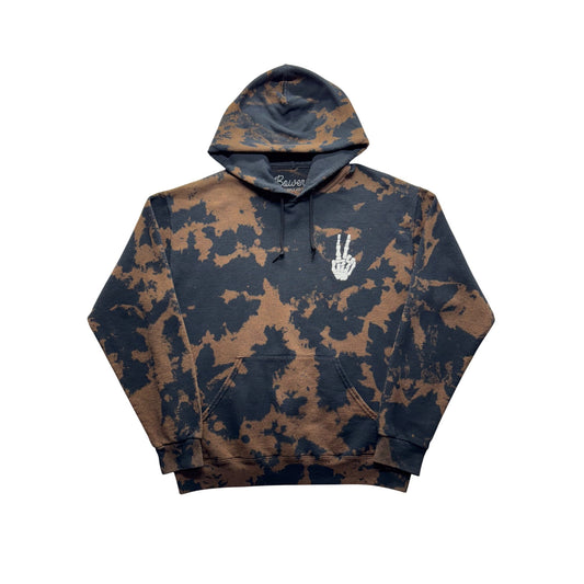 Bowery Supply Skeleton Hand Tie-Dye Hoodie Sweatshirt Graphic Pullover #147B