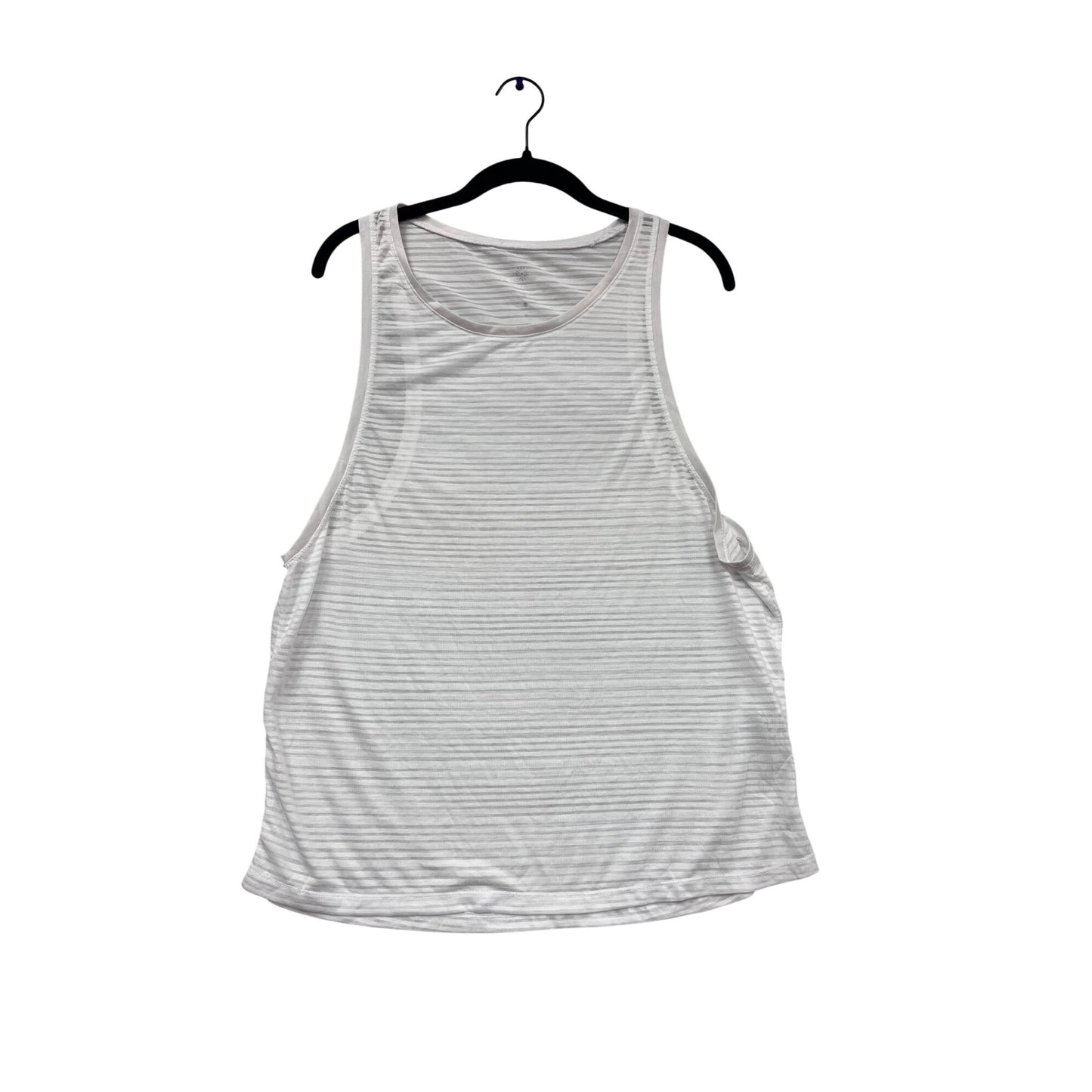 Tangerine White & Gray Striped Sleeveless Racerback Tank Top Medium #976A