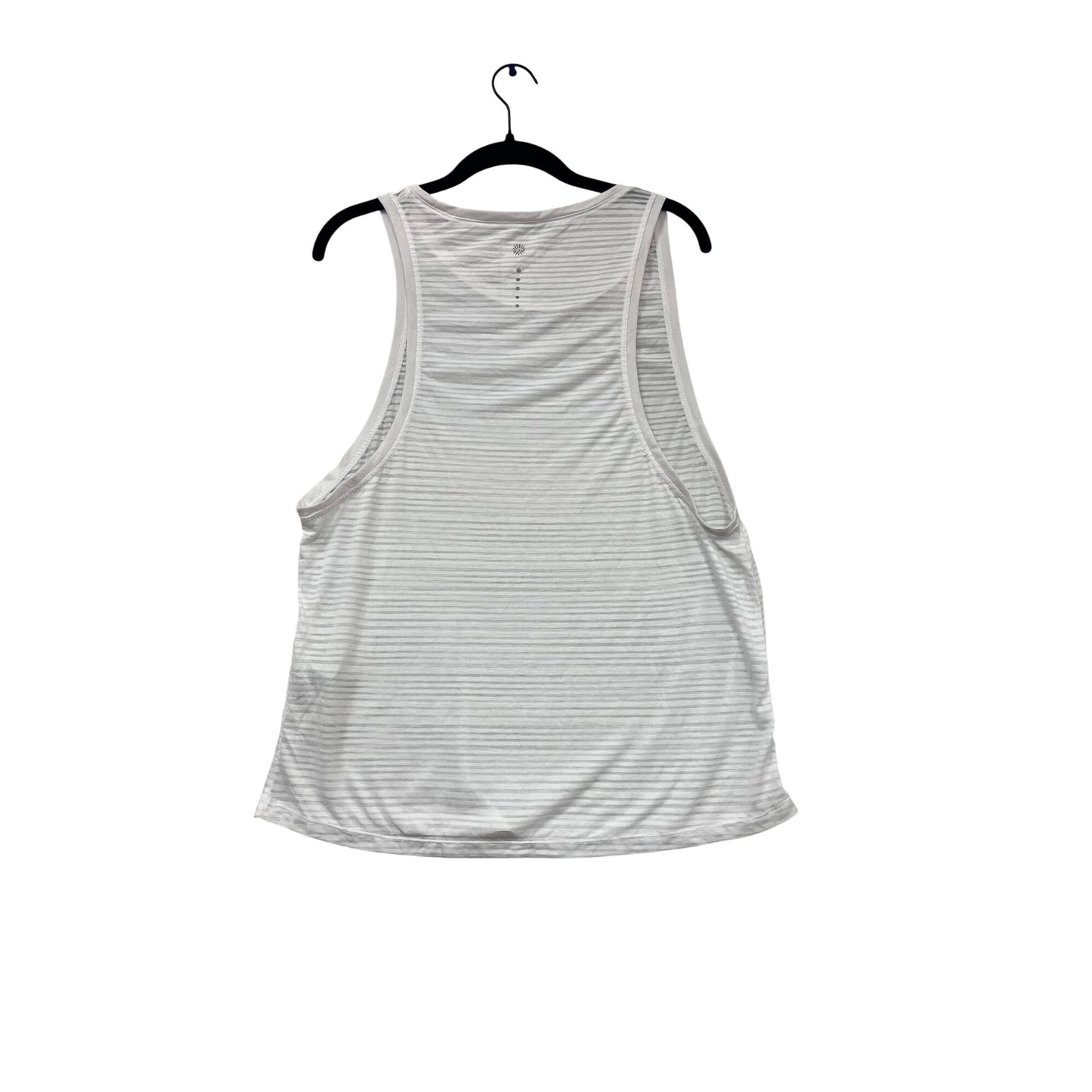 Tangerine White & Gray Striped Sleeveless Racerback Tank Top Medium #976A