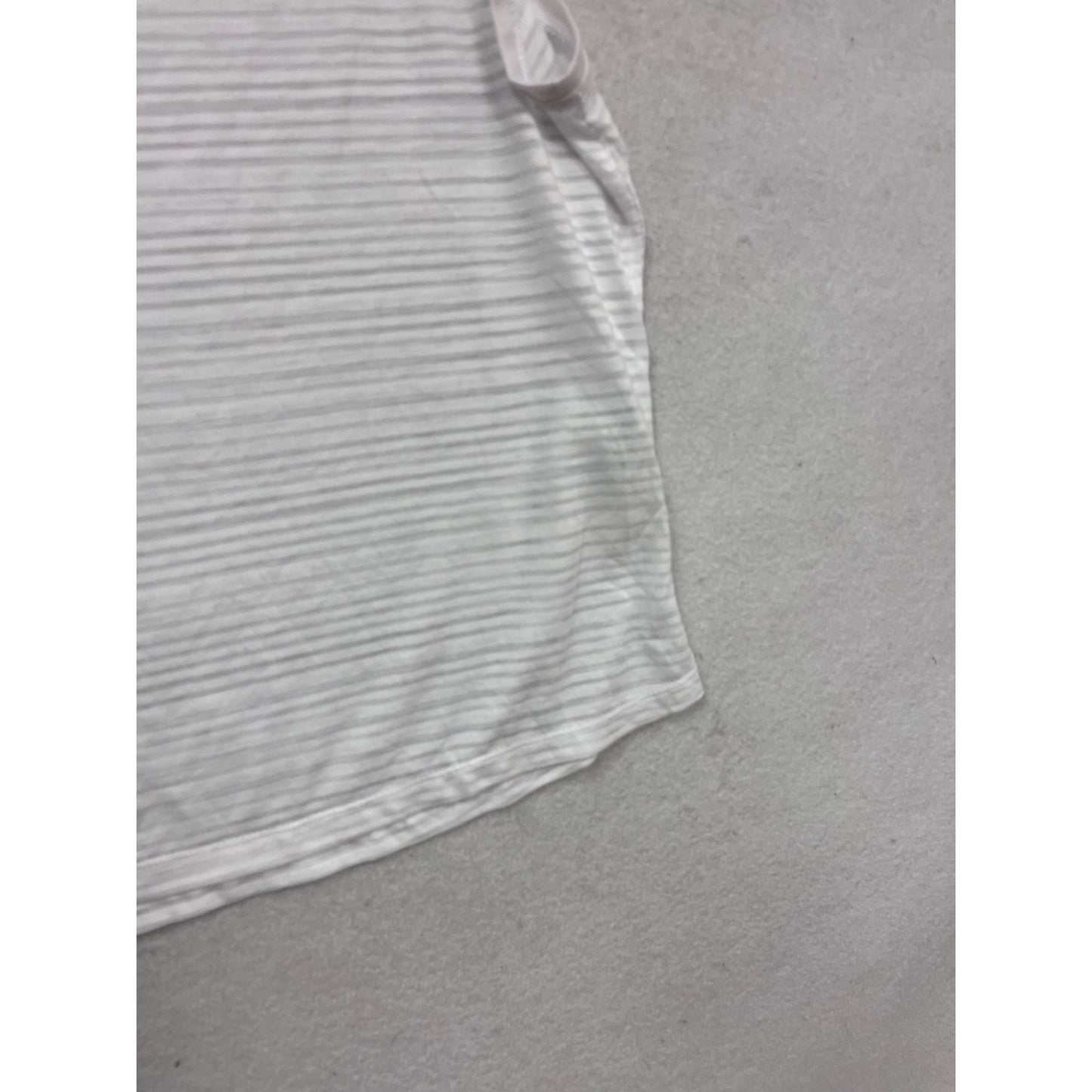 Tangerine White & Gray Striped Sleeveless Racerback Tank Top Medium #976A