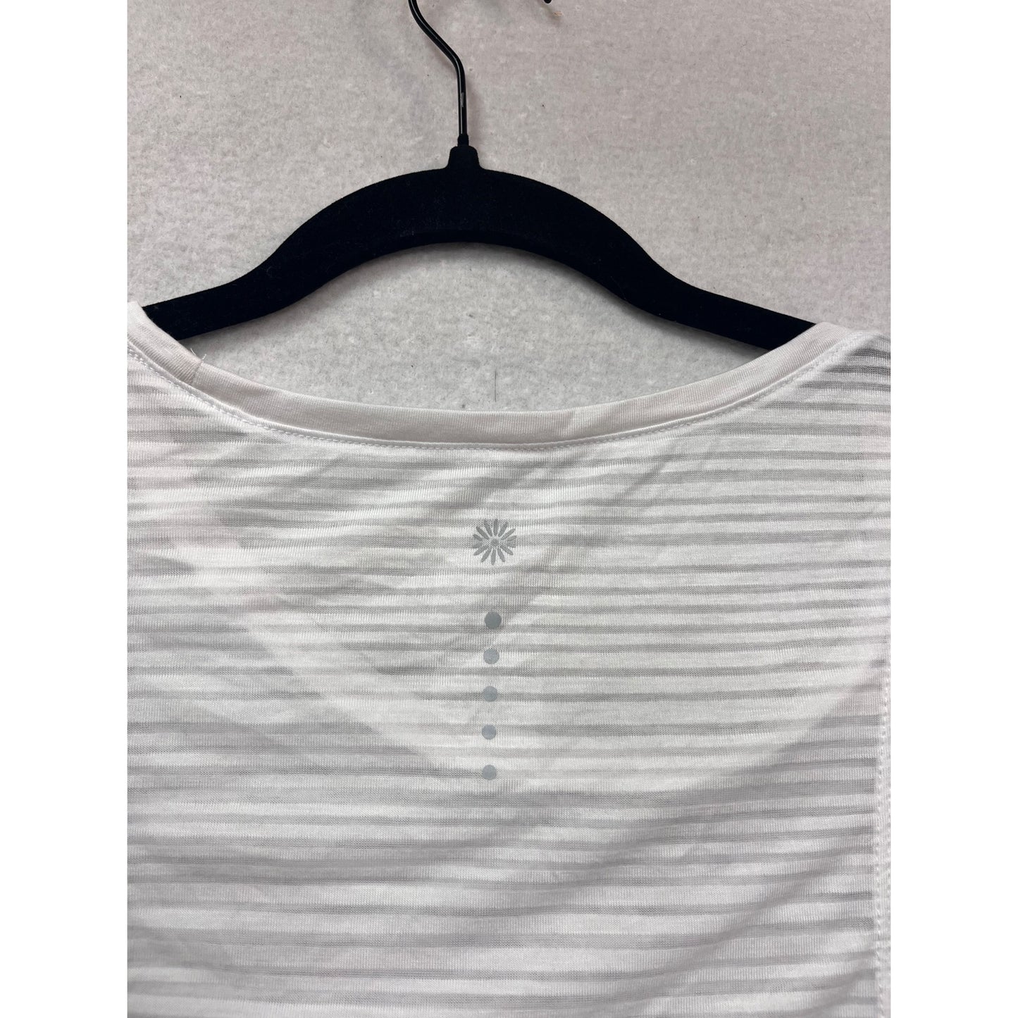 Tangerine White & Gray Striped Sleeveless Racerback Tank Top Medium #976A