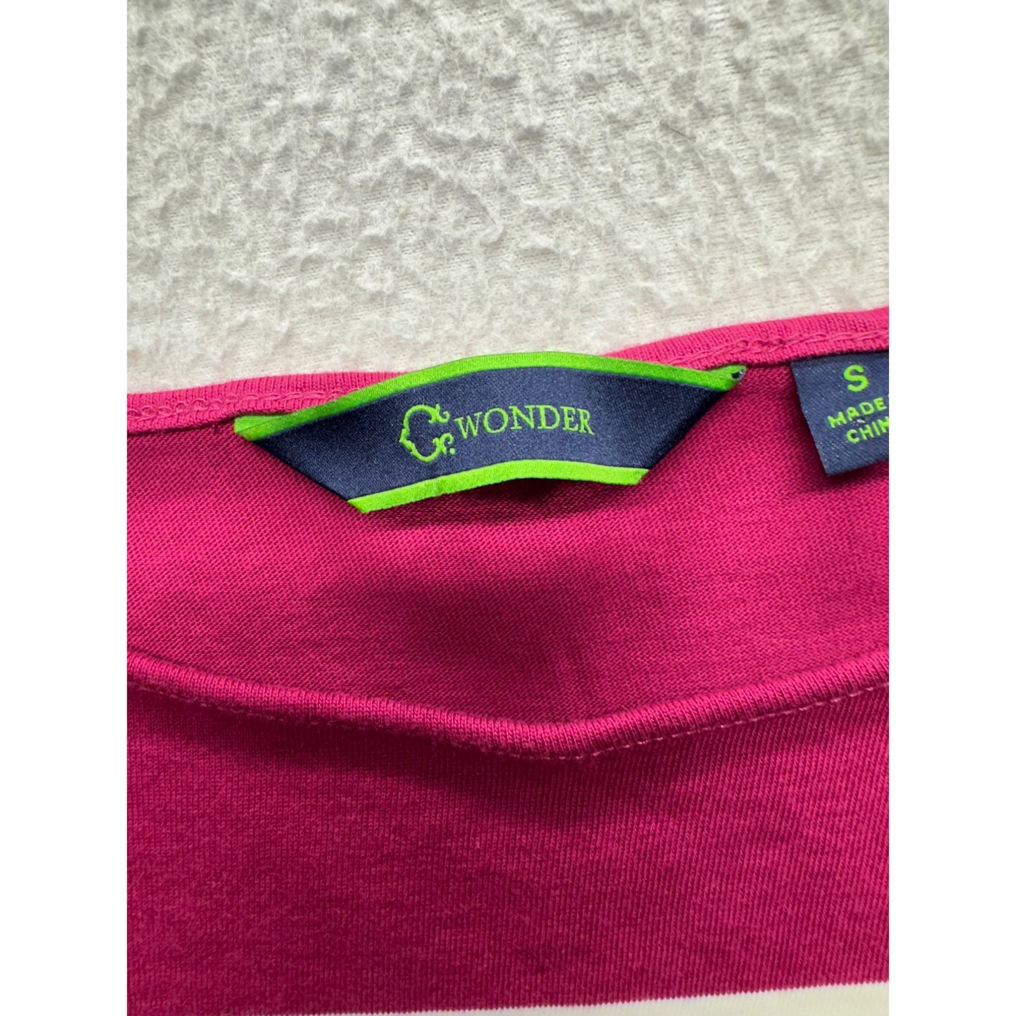 C. Wonder Striped Cotton T-Shirt With Pom Pom Hem Multicolor S 238B