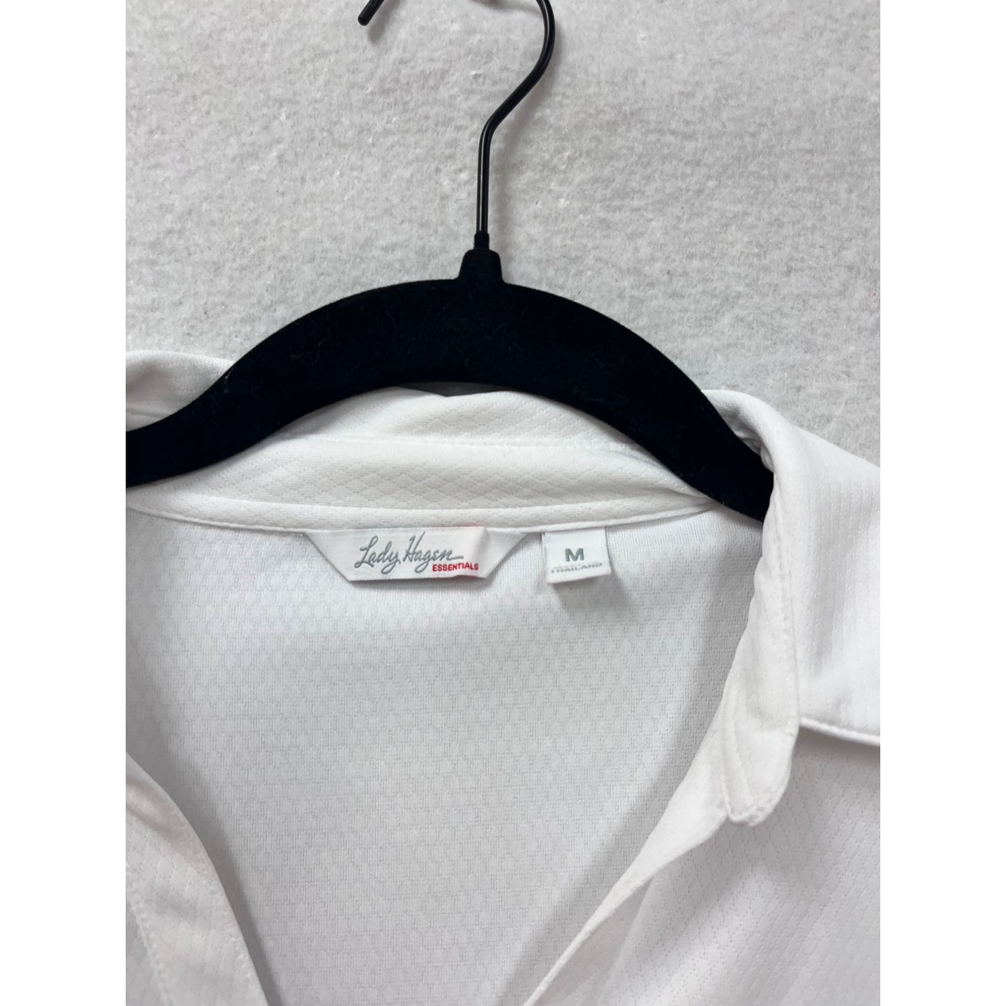 Lady Hagen Essentials White Long Sleeve Polo Shirt Size M #8291