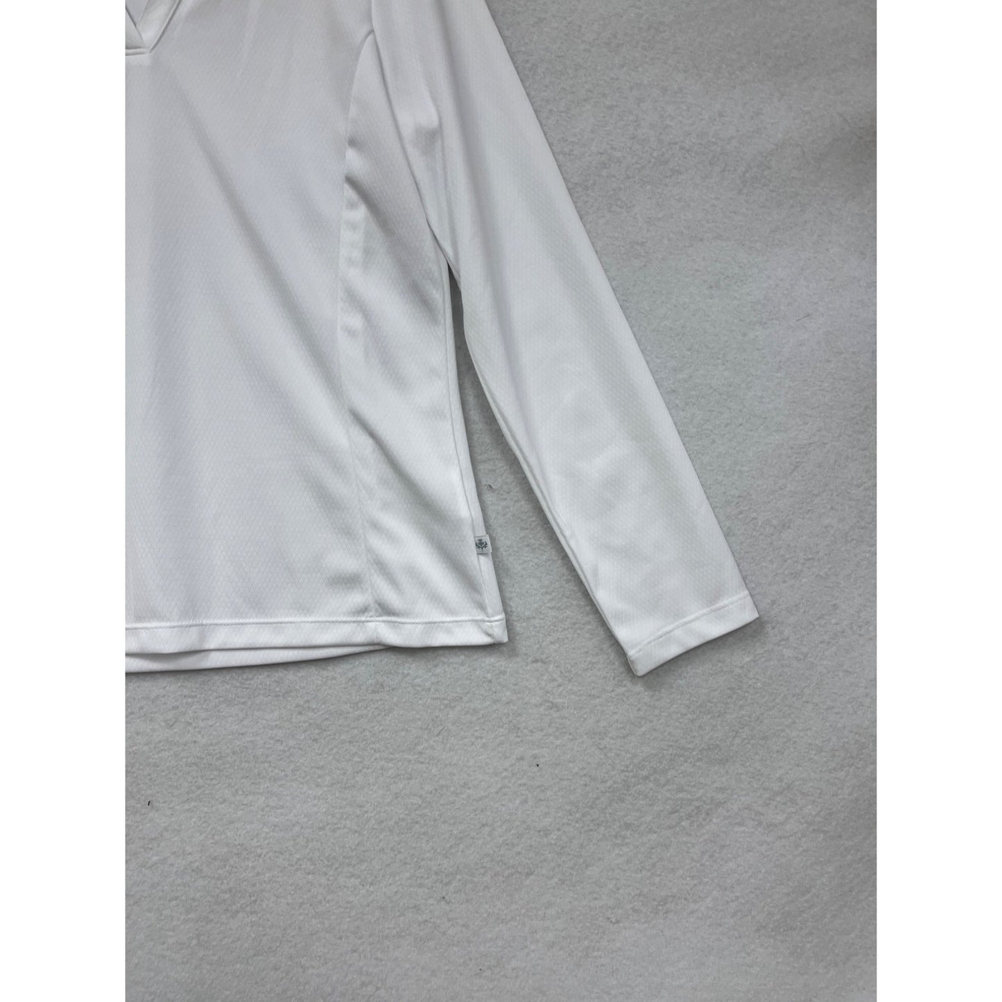 Lady Hagen Essentials White Long Sleeve Polo Shirt Size M #8291