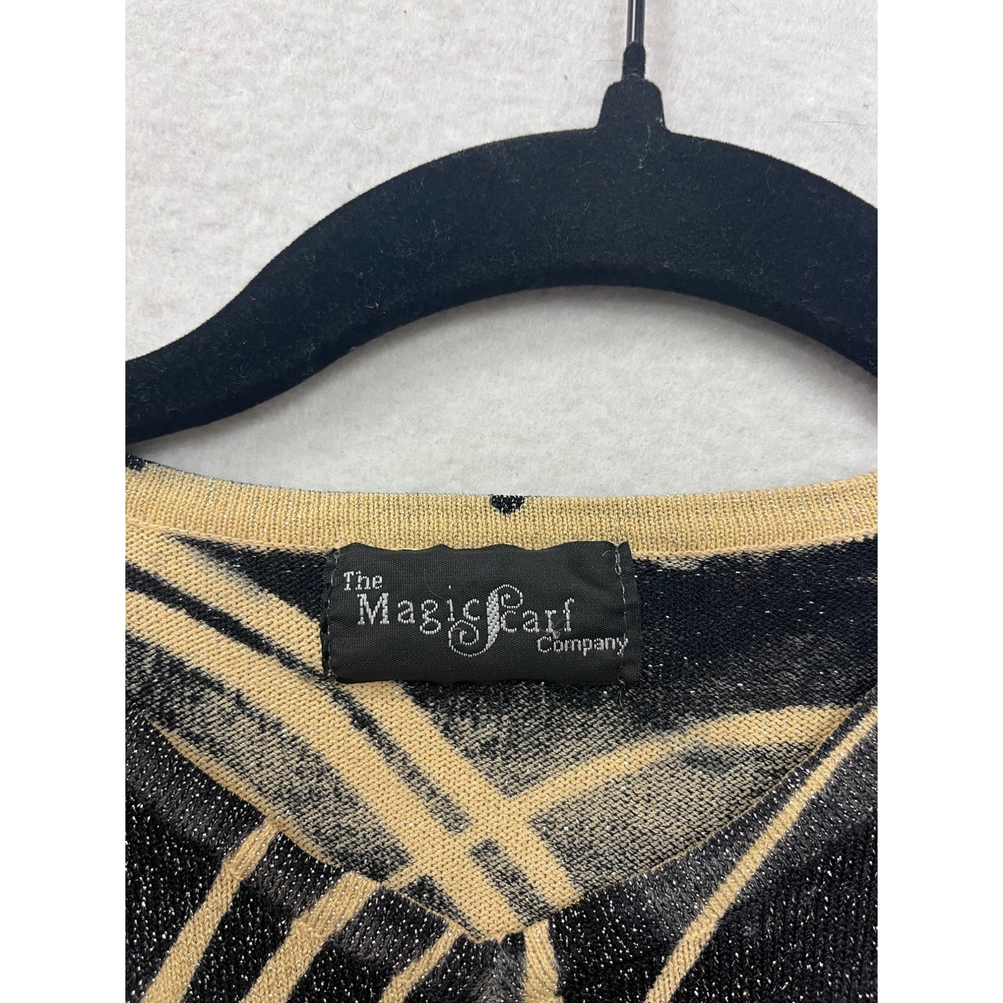 Medium Black & Beige Floral Print Long Sleeve Top #8522