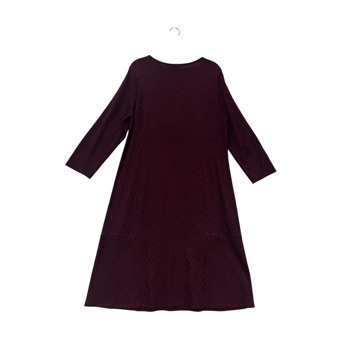 J.Jill Medium Burgundy Diamond Ponte Knit A-Line Dress #8463