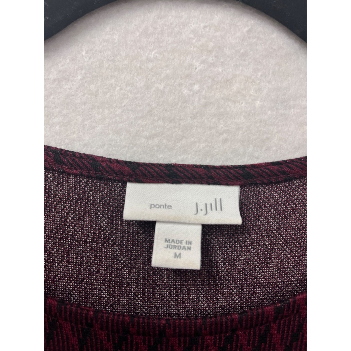 J.Jill Medium Burgundy Diamond Ponte Knit A-Line Dress #8463