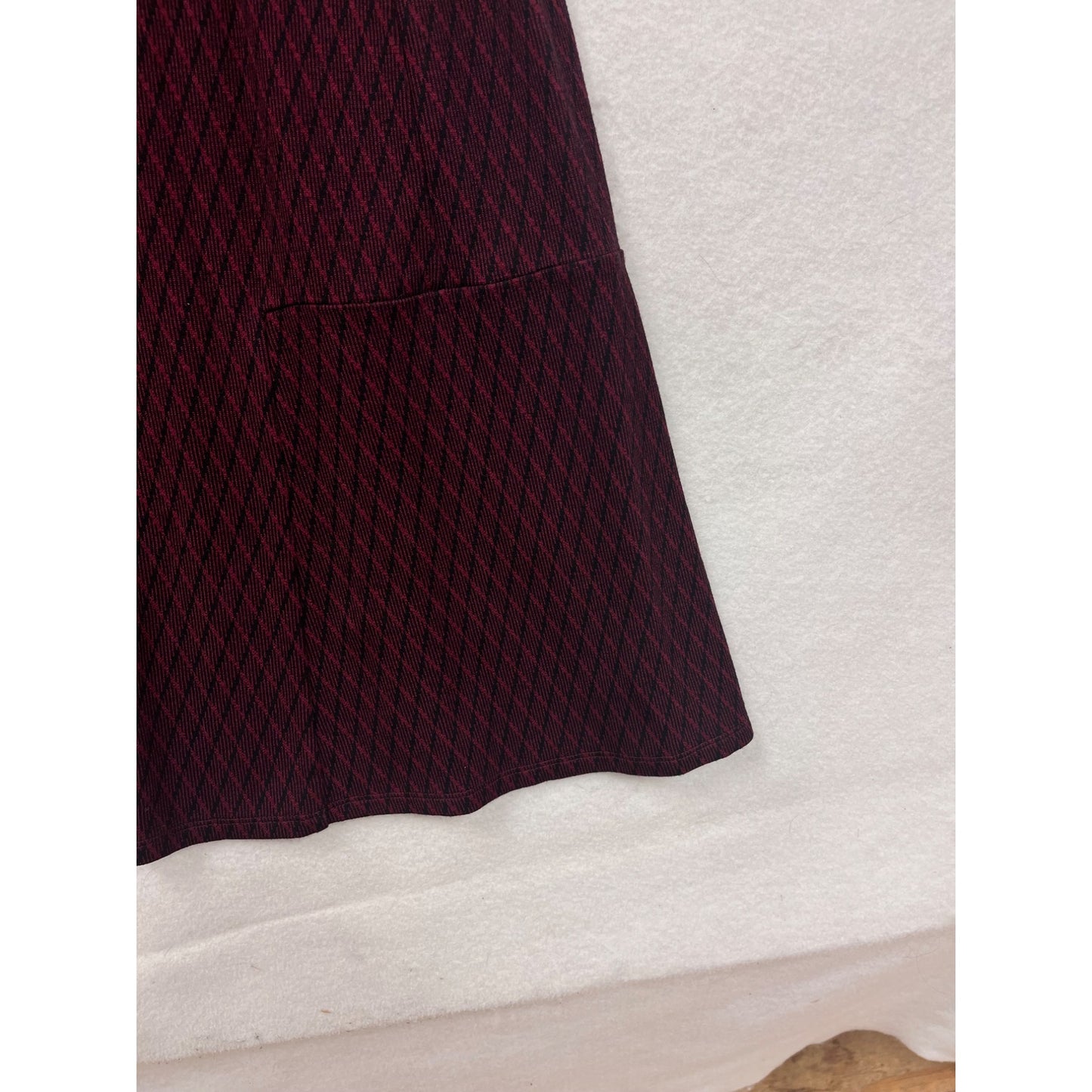 J.Jill Medium Burgundy Diamond Ponte Knit A-Line Dress #8463