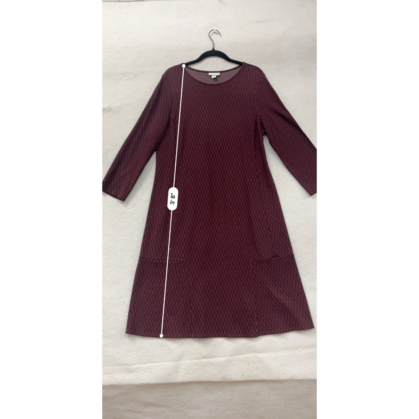 J.Jill Medium Burgundy Diamond Ponte Knit A-Line Dress #8463