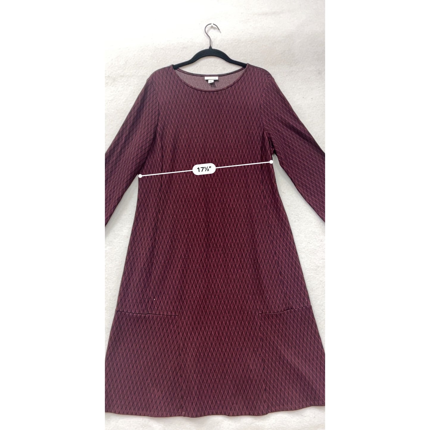 J.Jill Medium Burgundy Diamond Ponte Knit A-Line Dress #8463