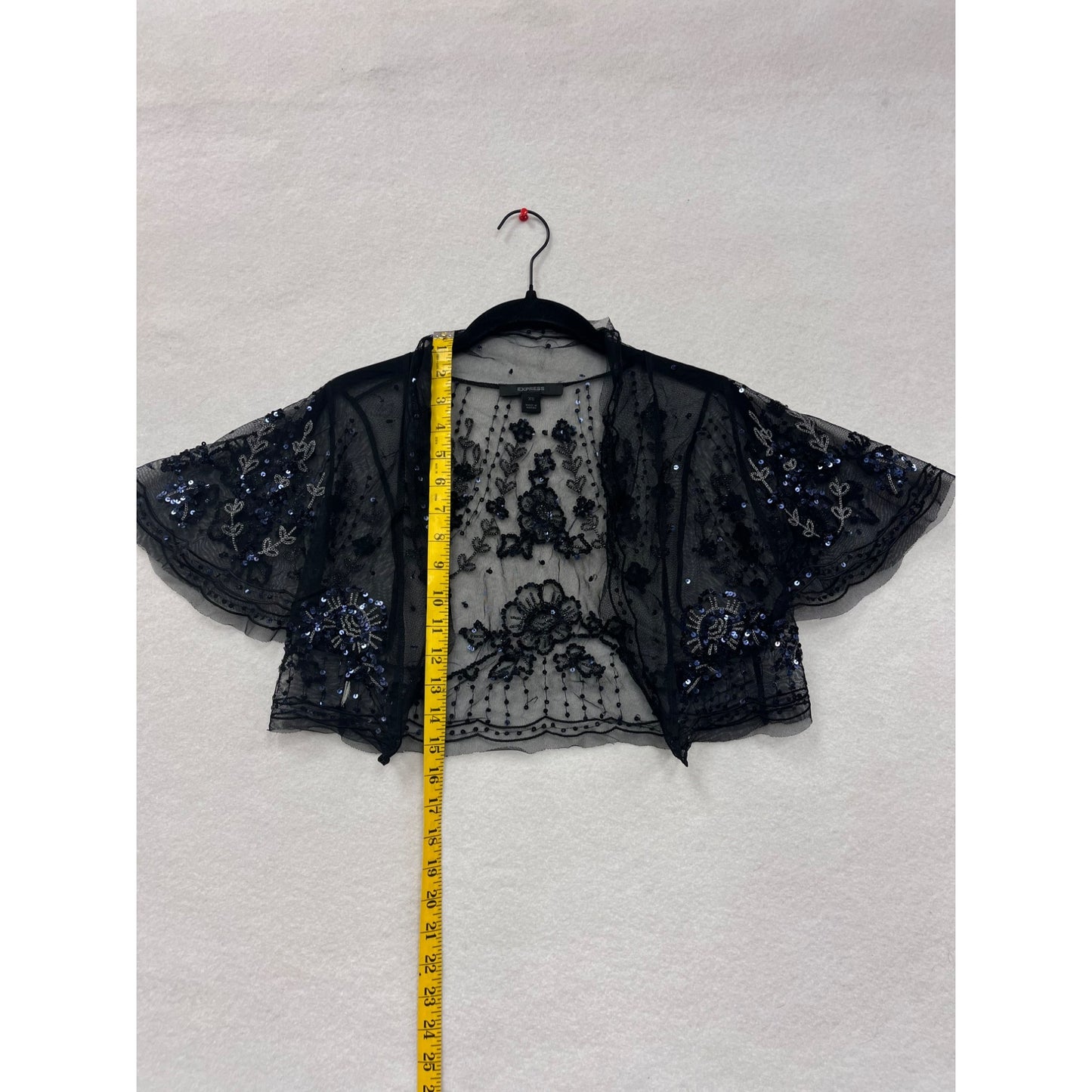 Women’s Black Mesh Sequin Embroidered  Jacket #2923