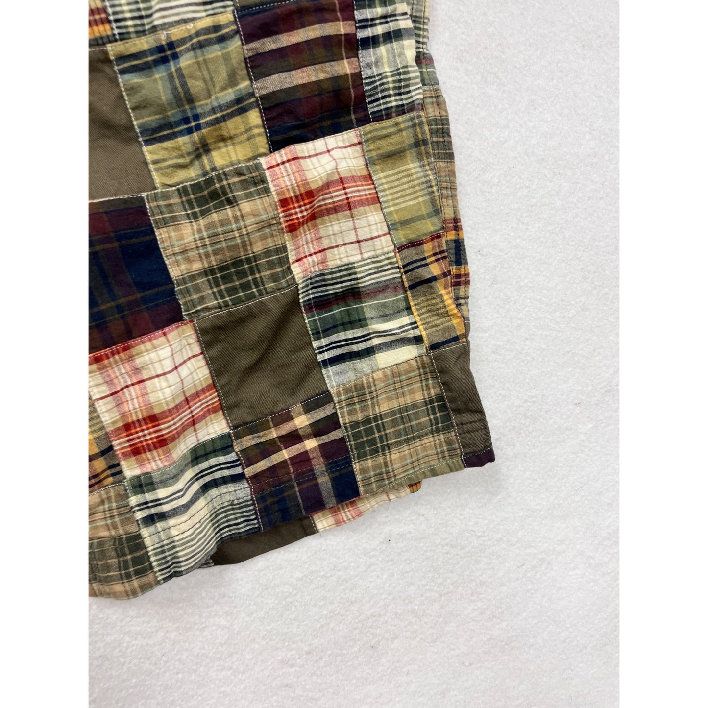 Izod Mens 32 Patchwork Plaid Cotton Shorts #8912