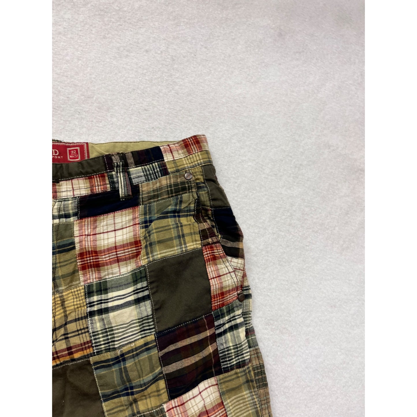 Izod Mens 32 Patchwork Plaid Cotton Shorts #8912