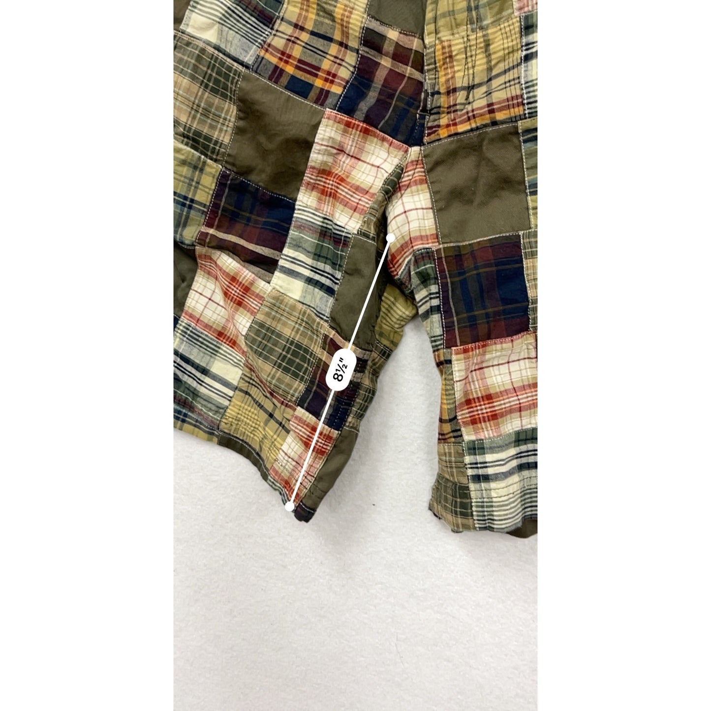 Izod Mens 32 Patchwork Plaid Cotton Shorts #8912