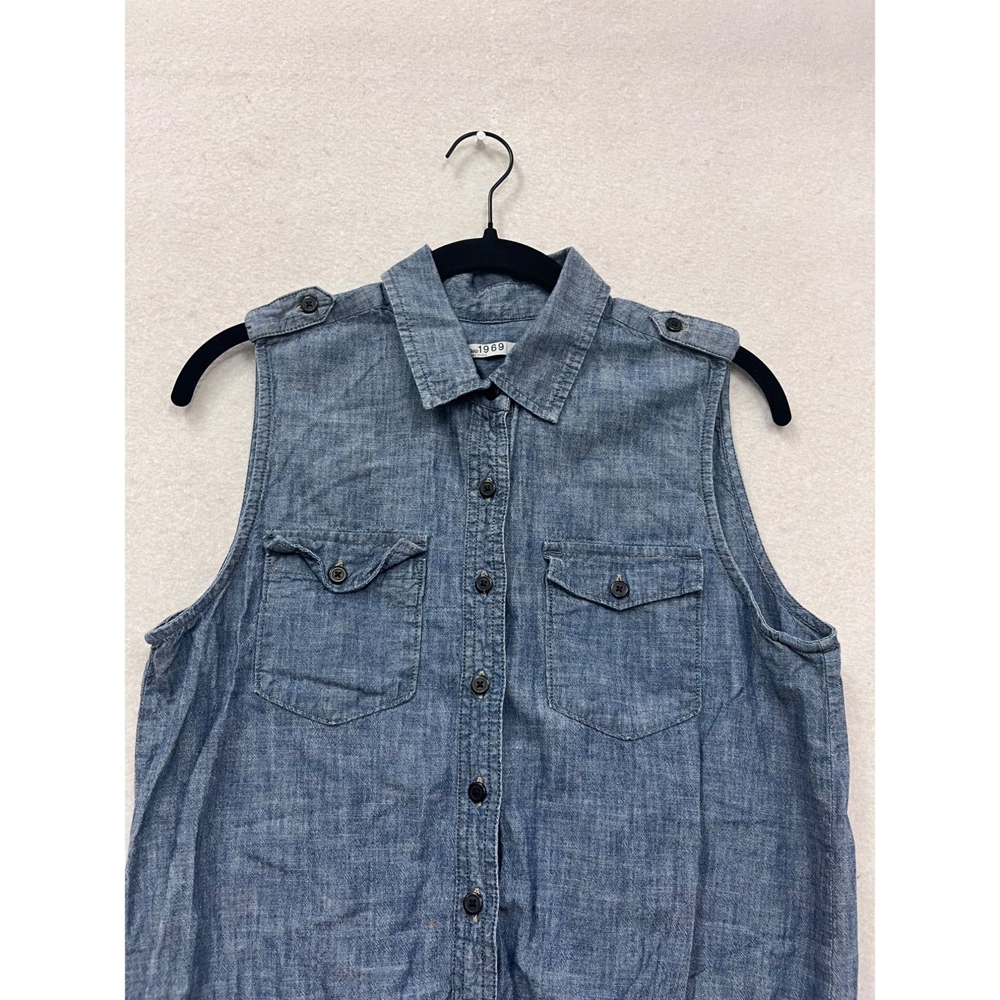 Gap 1969 Sleeveless Chambray Romper S #305A