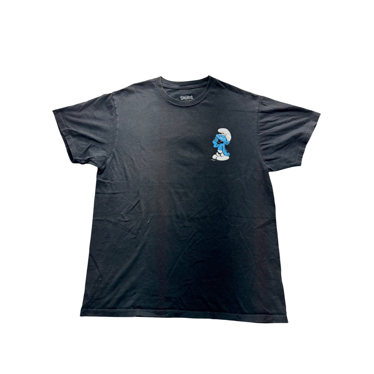 The Smurfs Black Crew Neck T-Shirt With Graphic Print  Size L 299B