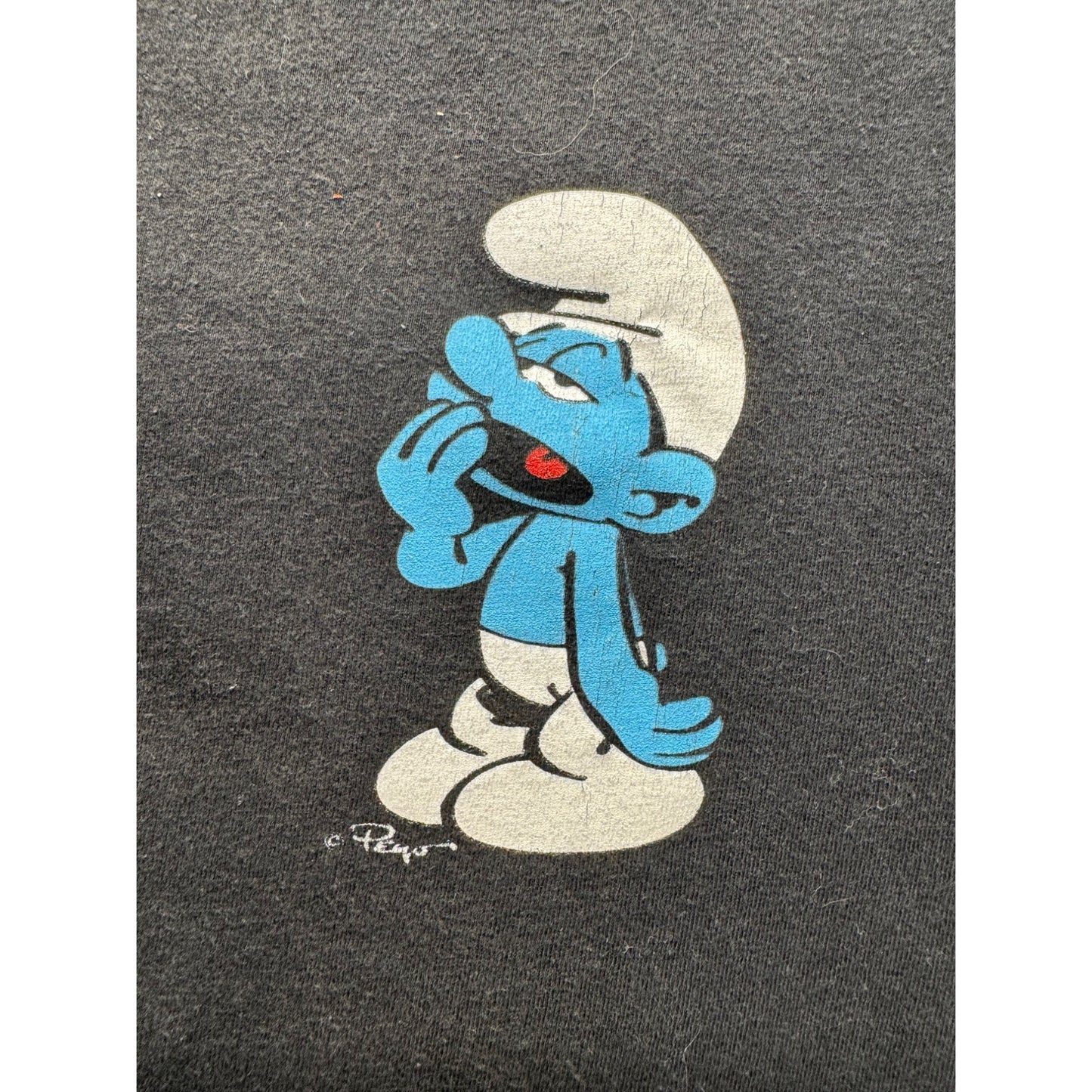 The Smurfs Black Crew Neck T-Shirt With Graphic Print  Size L 299B
