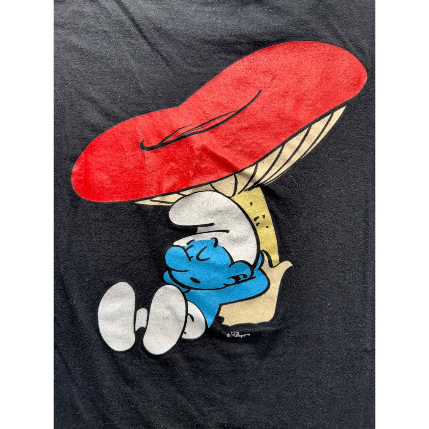 The Smurfs Black Crew Neck T-Shirt With Graphic Print  Size L 299B