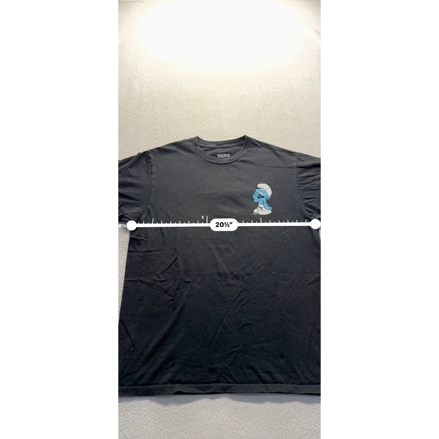 The Smurfs Black Crew Neck T-Shirt With Graphic Print  Size L 299B
