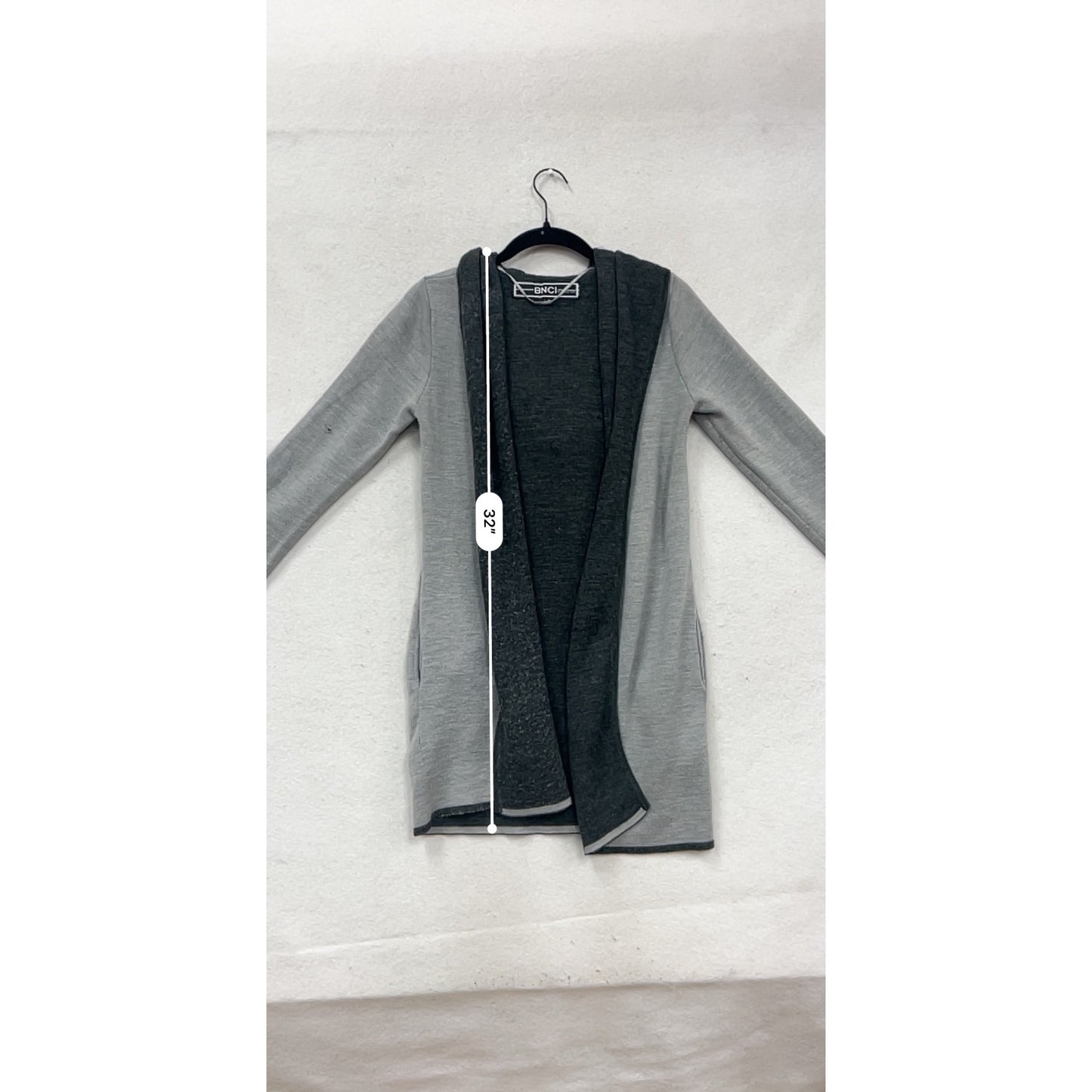 BNCI By Blanc Noir Hooded Open Front Cardigan Sweater S #207A