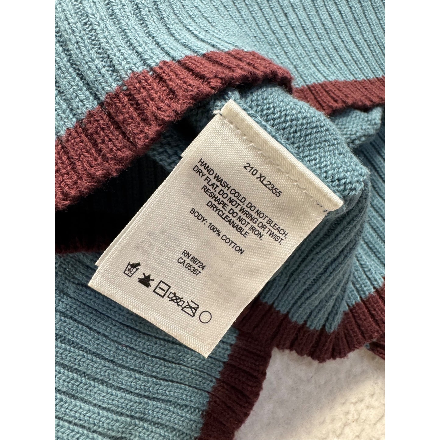 Columbia Cotton Knit Hooded Cardigan Blue Size L #7992