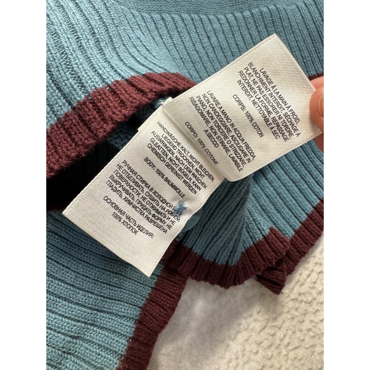 Columbia Cotton Knit Hooded Cardigan Blue Size L #7992