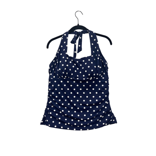 Lands End Womens Halter Polka Dot Tankini Swim Top Size 12 #8012