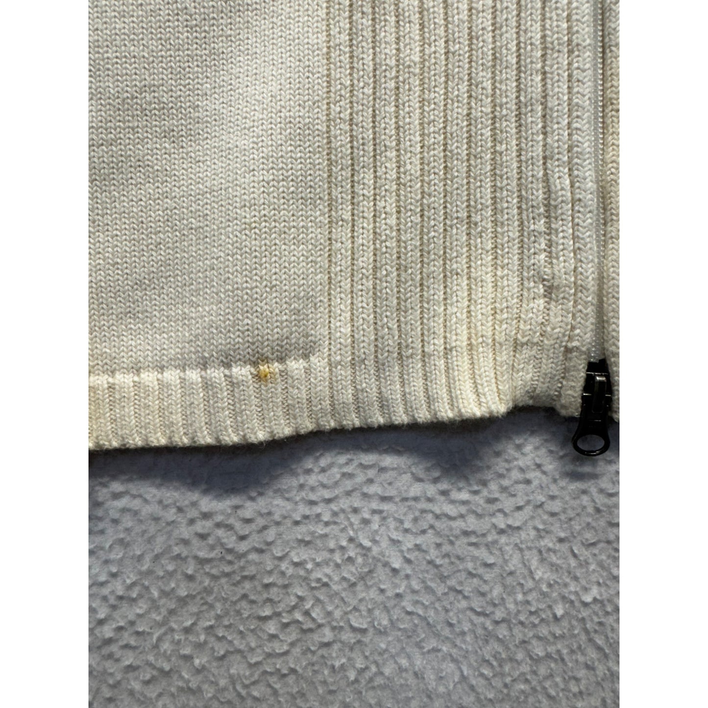 Lands End Full-Zip Ribbed Cardigan Sweater L 14-16 #9291