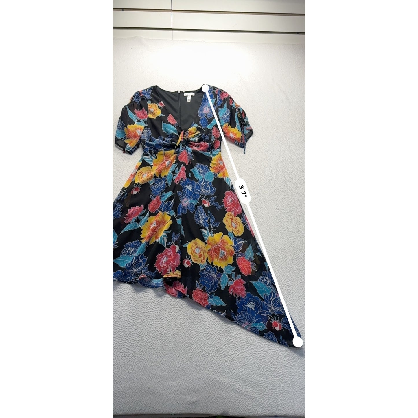 Floral Asymmetric Hem Dress By Leith XS #9187