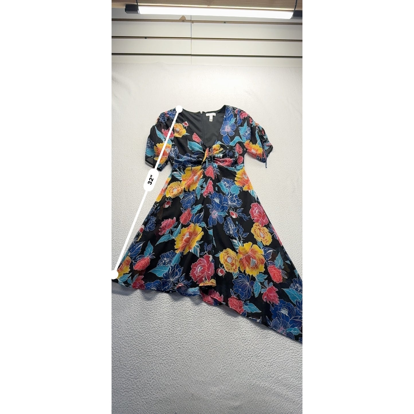 Floral Asymmetric Hem Dress By Leith XS #9187