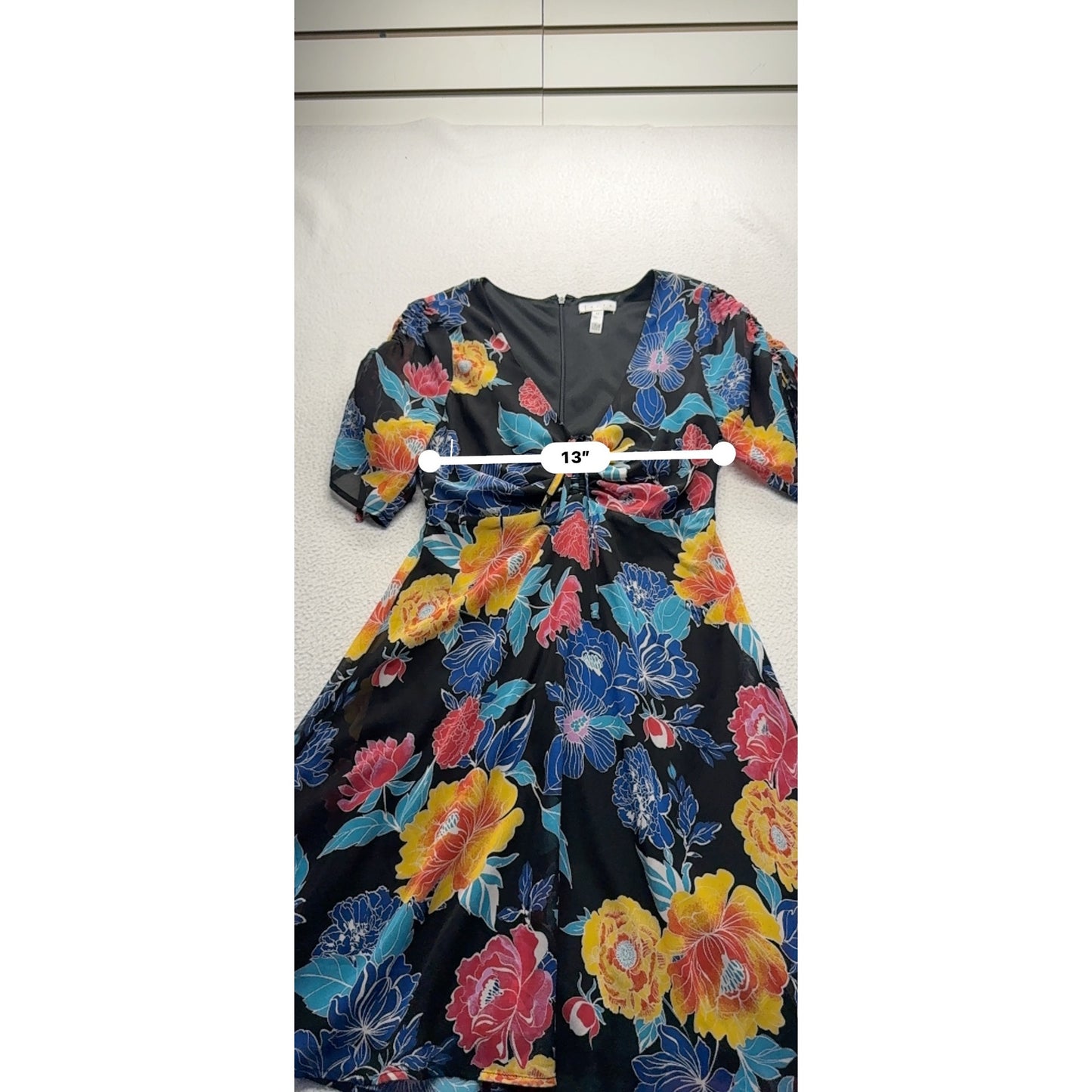 Floral Asymmetric Hem Dress By Leith XS #9187