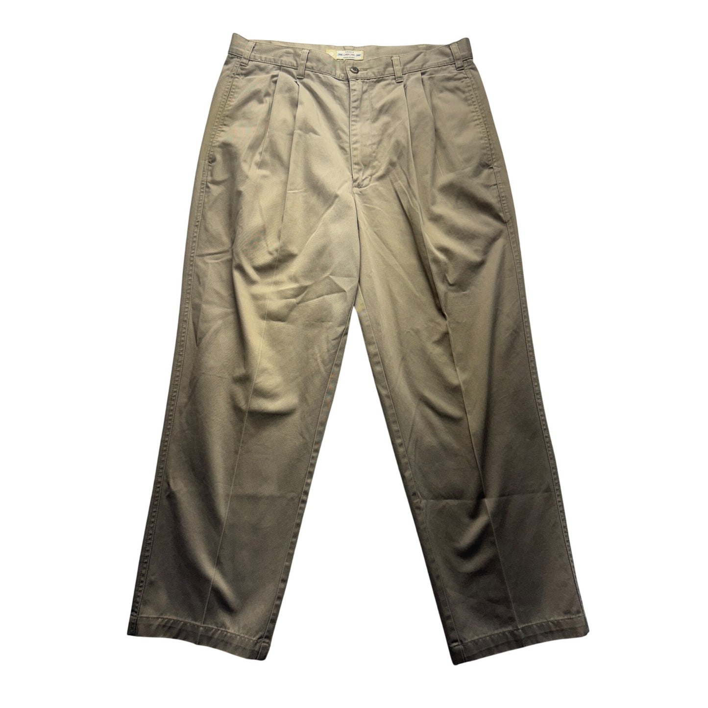 Cherokee Khakis 36x29 Tan Pleated Cotton Trousers #7909