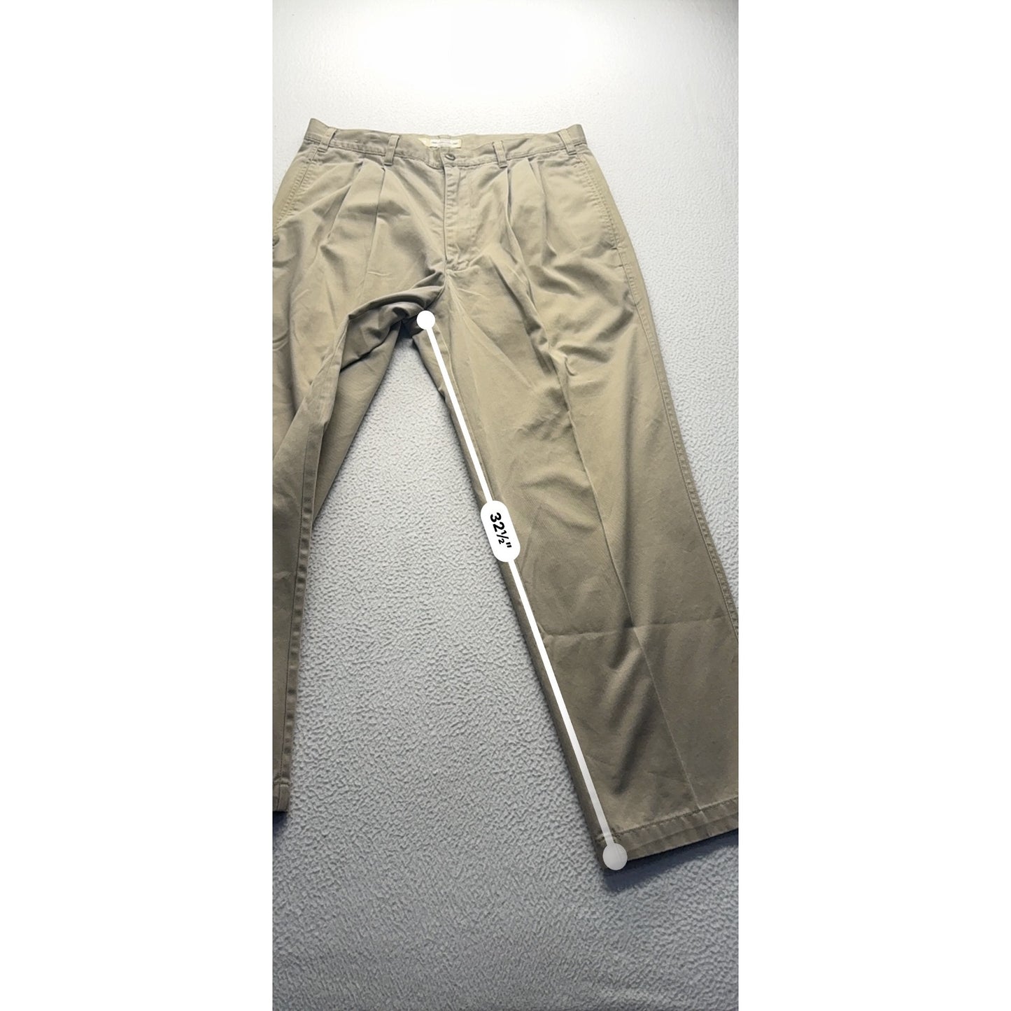 Cherokee Khakis 36x29 Tan Pleated Cotton Trousers #7909