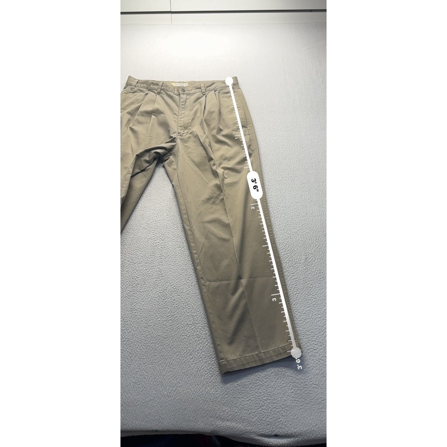 Cherokee Khakis 36x29 Tan Pleated Cotton Trousers #7909