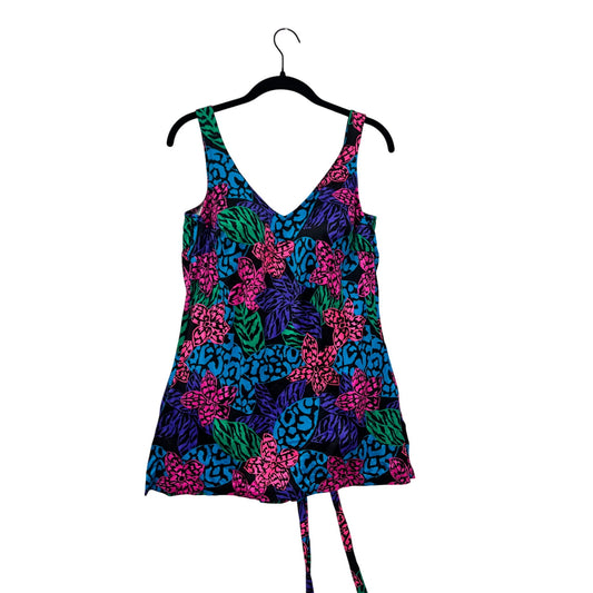 Vintage 80s Womens Floral Swimdres #8420