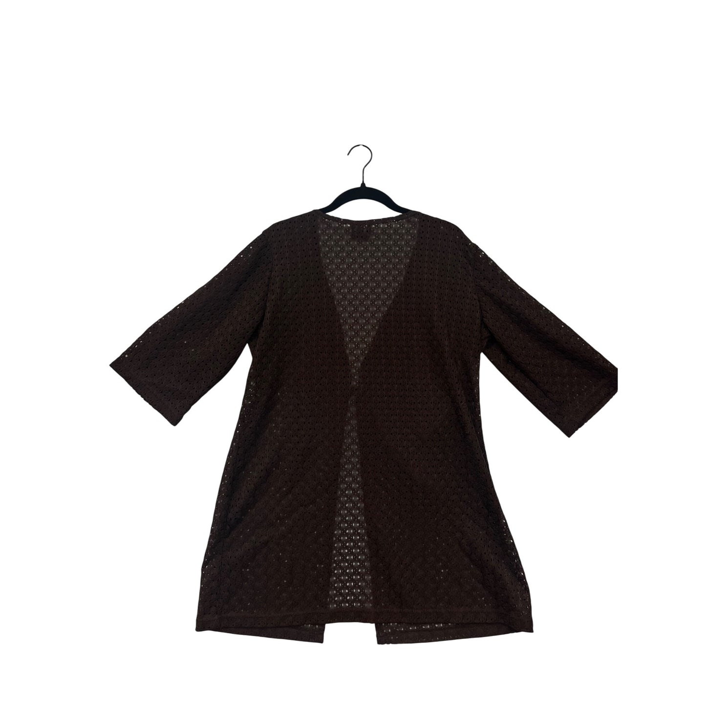 Anne Cole Womens Large Brown Crochet Swim Cover-Up Tie-Front #6805