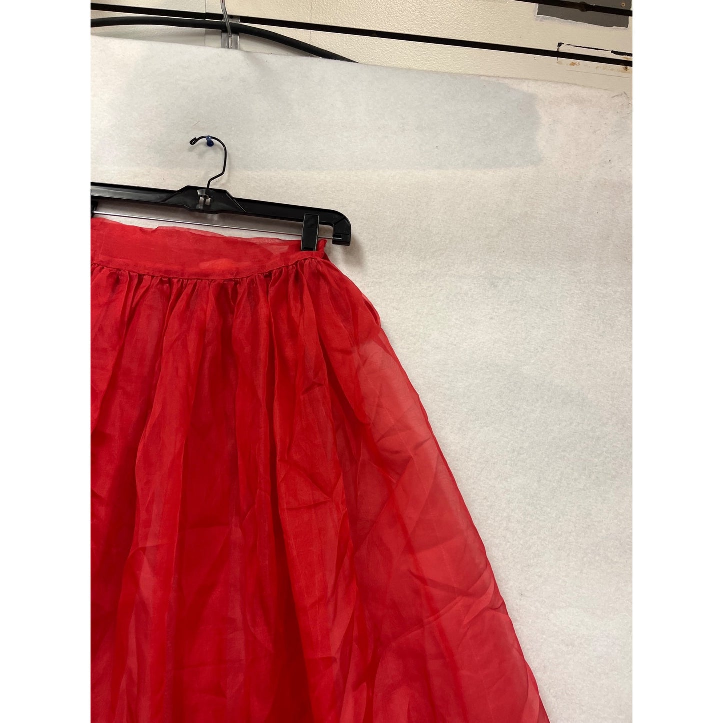 Red Embroidered Floral Mesh Skirt S/M #157C