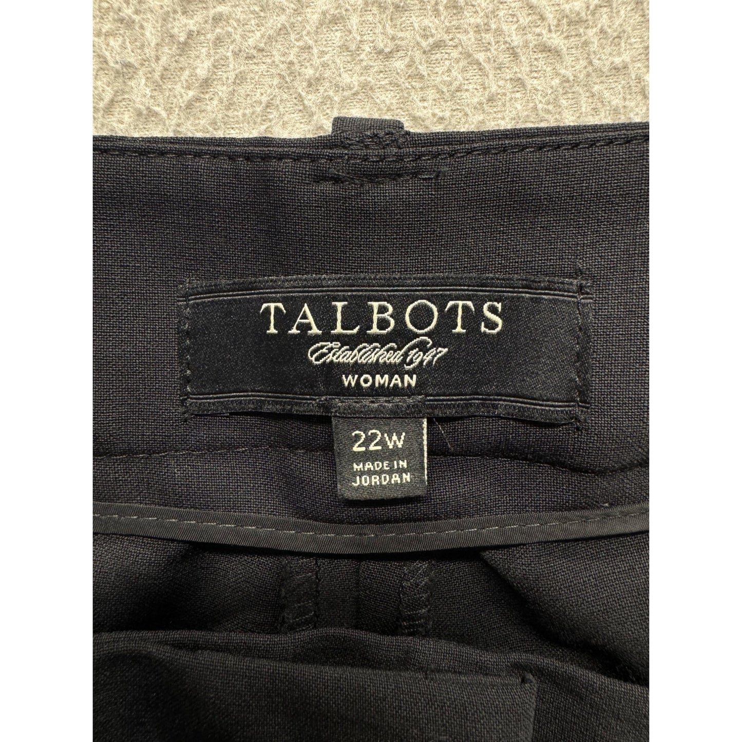 Talbots Heritage Black Dress Pants 22W Wool Blend Wide Leg Classic Fit #175B