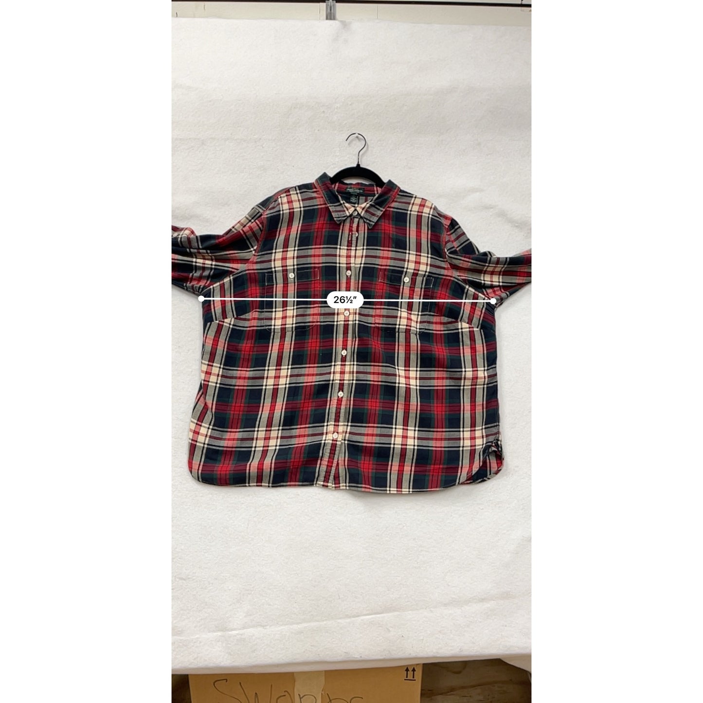Womens 3XL Lauren Jeans Co Ralph Lauren Red & Green Plaid Button-Down Shirt #6969