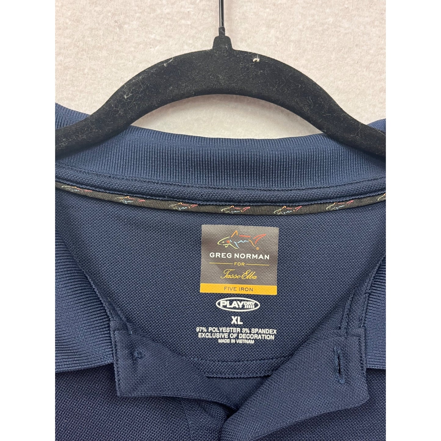 Greg Norman Navy Polo Shirt Mens XL Play Dry Stretch Golf Wear #29A
