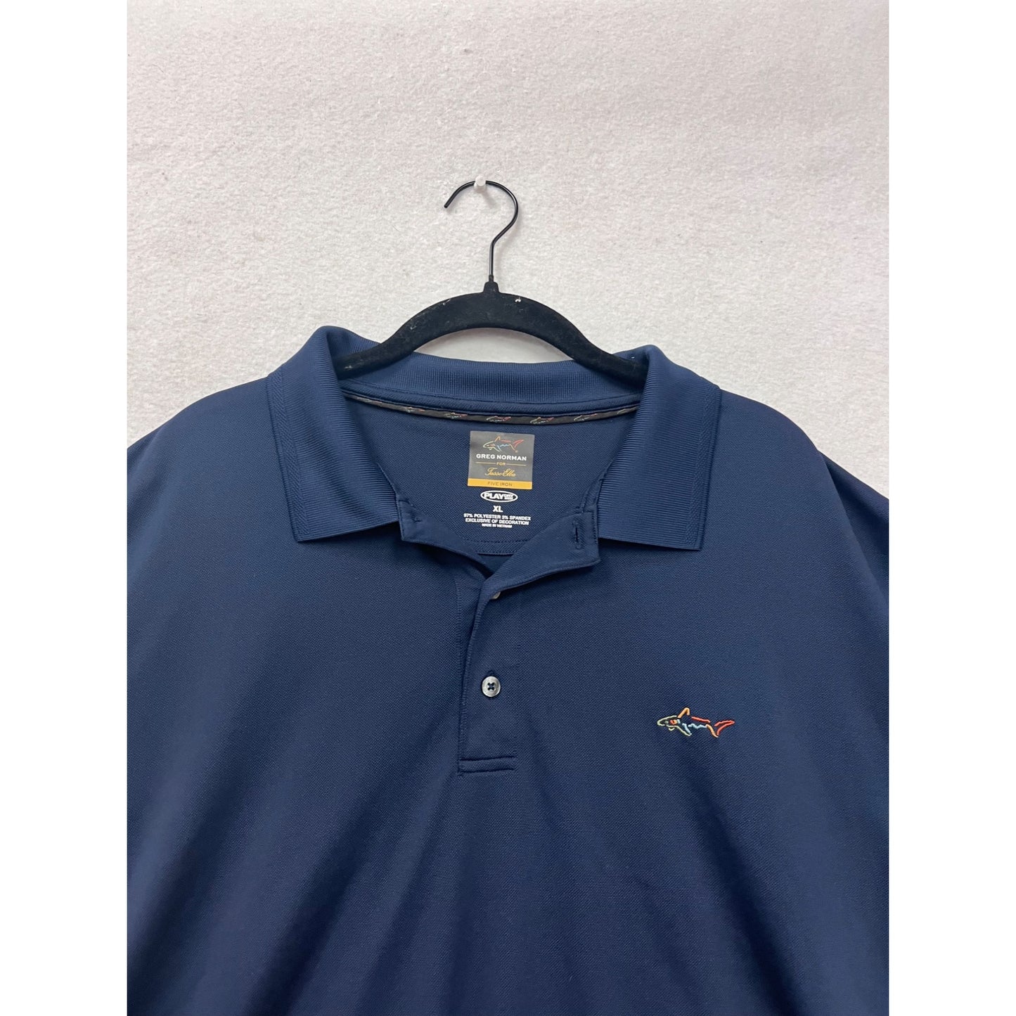 Greg Norman Navy Polo Shirt Mens XL Play Dry Stretch Golf Wear #29A