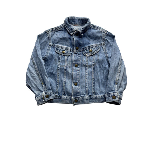 Vintage Lee Riders Kids Denim Jacket Button-Up Blue #7997