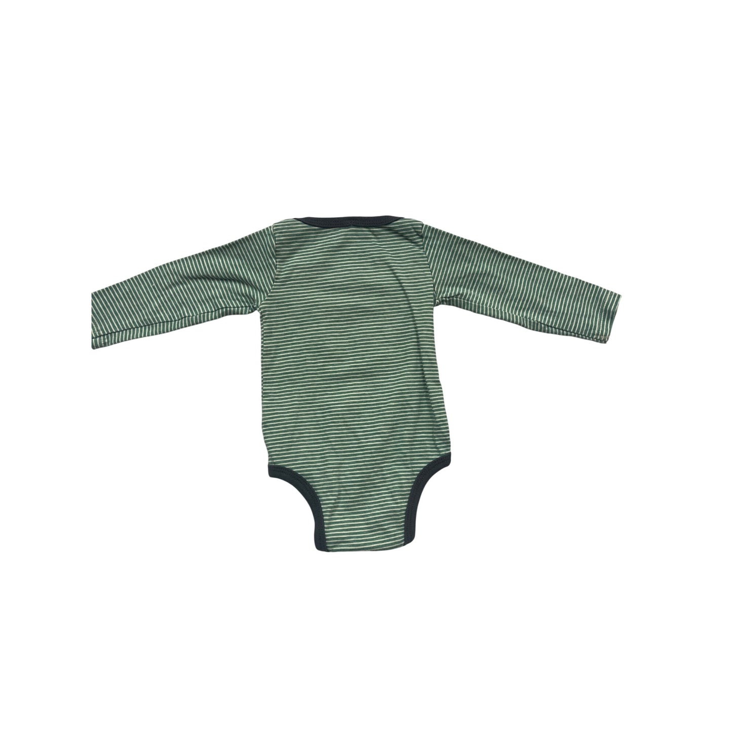 Green & White Striped Baby Bodysuit 3M #134C