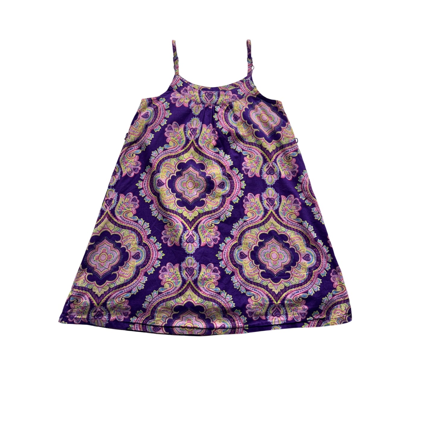 Gap Kids XS (4-5) Purple Paisley Sleeveless Dress 100% Cotton 256B