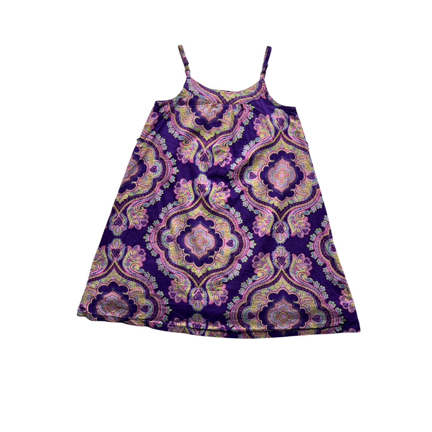 Gap Kids XS (4-5) Purple Paisley Sleeveless Dress 100% Cotton 256B