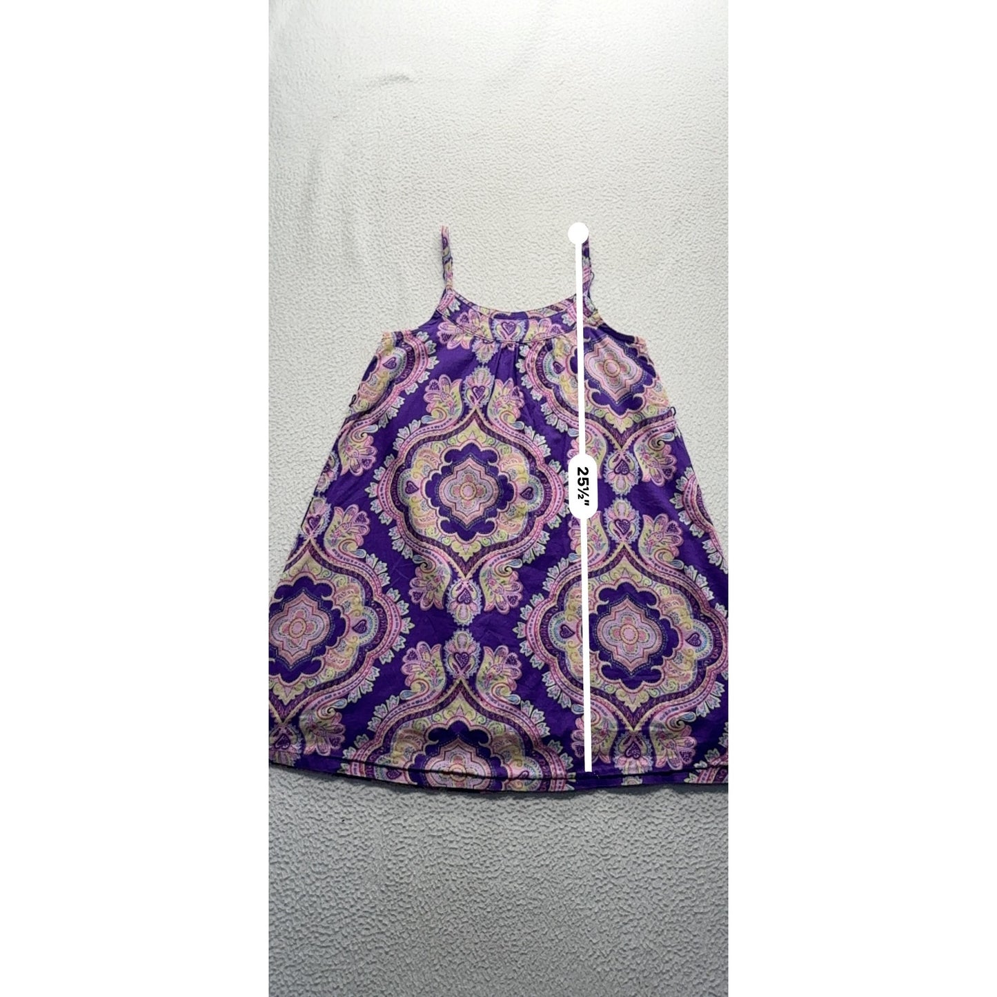 Gap Kids XS (4-5) Purple Paisley Sleeveless Dress 100% Cotton 256B