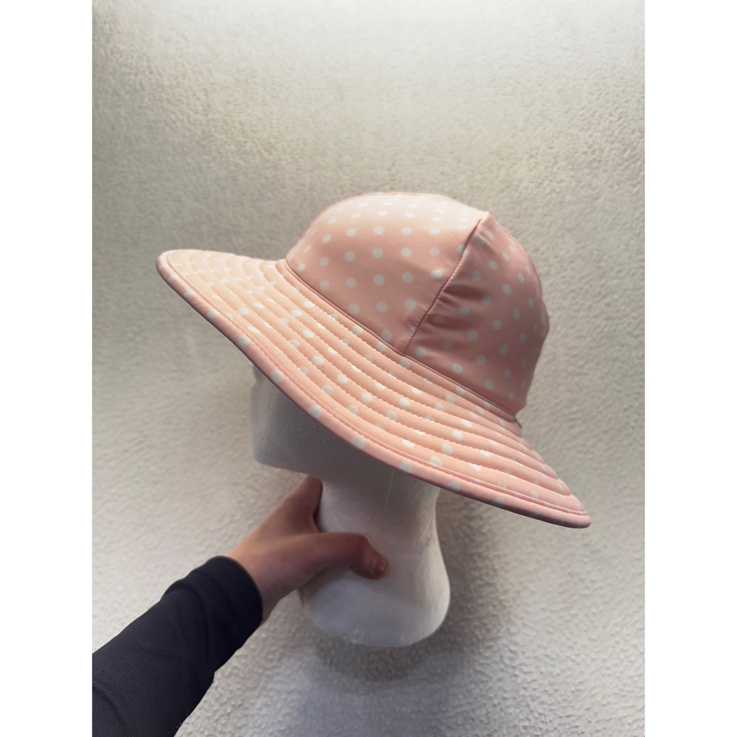 RuffleButts Pink Polka Dot Reversible Wide Brim Sun Hat #9213